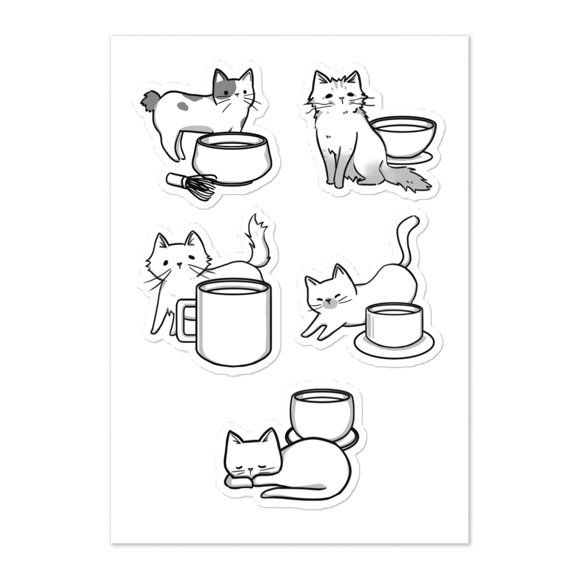 Cute Cat Drawing Stickers for Sale